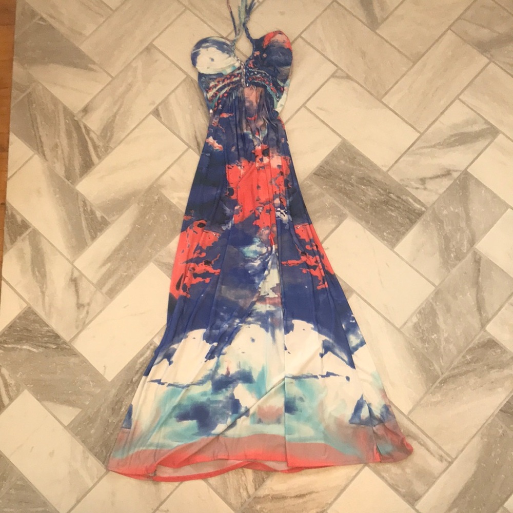 Cynthia Rowley Watercolor Resort Maxi Dress